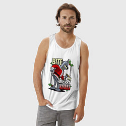 Майка мужская хлопок Bender - bite my xmaas, цвет: белый — фото 2