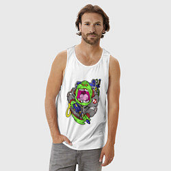 Майка мужская хлопок Ghostbusters - Лизун охотник, цвет: белый — фото 2