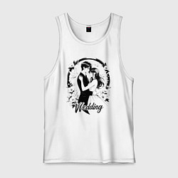 Майка мужская хлопок Свадьба аниме, цвет: белый