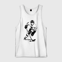 Майка мужская хлопок Аниме хоккеист в атаке, цвет: белый