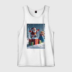 Мужская майка Дед Морозио и Принцесса Снегурочка: c подарками в