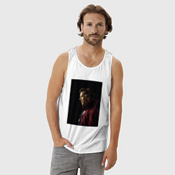 Майка мужская хлопок Стрэндж, цвет: белый — фото 2