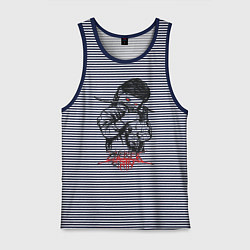 Майка мужская хлопок Chelsea Grin: Demon Girl, цвет: синяя тельняшка