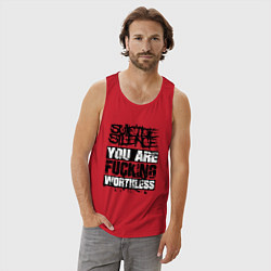 Майка мужская хлопок Suicide Silence: You are Fucking, цвет: красный — фото 2