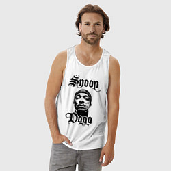 Майка мужская хлопок Snoop Dogg Face, цвет: белый — фото 2