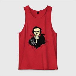 Майка мужская хлопок Эдгар По, цвет: красный