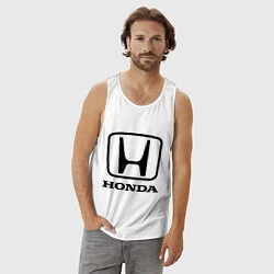 Майка мужская хлопок Honda logo, цвет: белый — фото 2