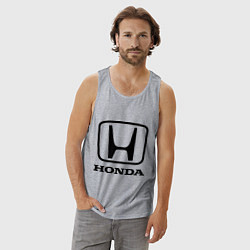 Майка мужская хлопок Honda logo, цвет: меланж — фото 2