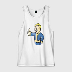 Майка мужская хлопок Fallout vault boy, цвет: белый