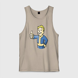 Майка мужская хлопок Fallout vault boy, цвет: миндальный