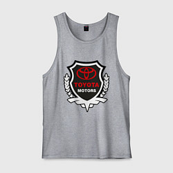 Майка мужская хлопок Тойота моторс герб, цвет: меланж