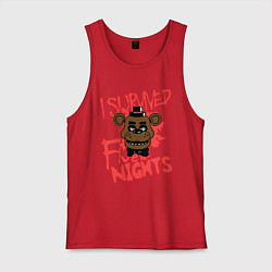 Майка мужская хлопок I Survived Five Night, цвет: красный