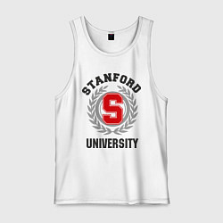 Майка мужская хлопок Stanford University, цвет: белый