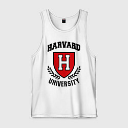 Майка мужская хлопок Harvard University, цвет: белый
