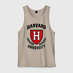 Майка мужская хлопок Harvard University, цвет: миндальный