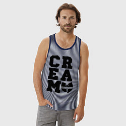 Майка мужская хлопок Wu tang clan, цвет: синяя тельняшка — фото 2