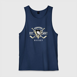 Майка мужская хлопок Pittsburgh Penguins: Est.1967, цвет: тёмно-синий