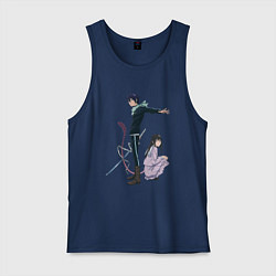 Майка мужская хлопок Бездомный бог, цвет: тёмно-синий