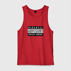 Майка мужская хлопок Parental Advisory, цвет: красный