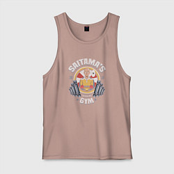 Майка мужская хлопок Saitama's Gym, цвет: пыльно-розовый