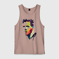 Майка мужская хлопок Lionel Messi: fun-art, цвет: пыльно-розовый