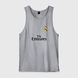 Майка мужская хлопок Real Madrid: Fly Emirates, цвет: меланж