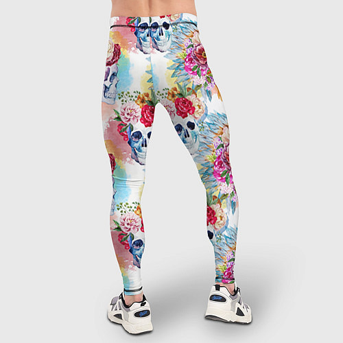 Мужские тайтсы Цветы и бабочки 5 / 3D-принт – фото 4