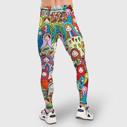 Мужские тайтсы Весёлые матрешки / 3D-принт – фото 4