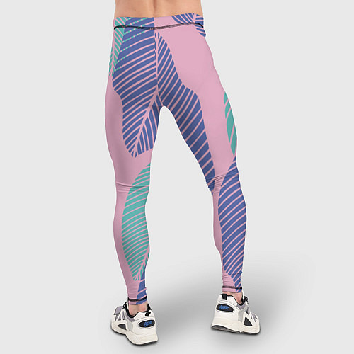 Мужские тайтсы Арт листья / 3D-принт – фото 4