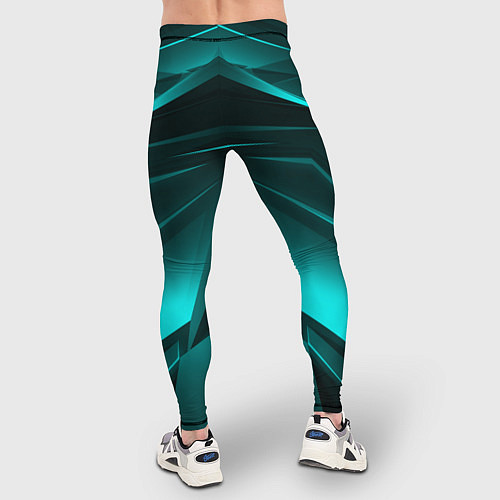 Мужские тайтсы NEON GEOMETRY STRIPES / 3D-принт – фото 4