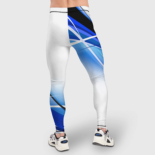 Мужские тайтсы BMW волны - blue-white / 3D-принт – фото 4