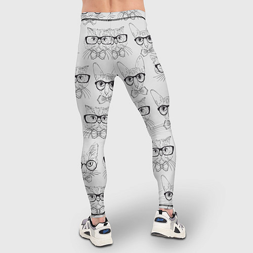 Мужские тайтсы Кошки в очках / 3D-принт – фото 4