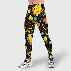 Тайтсы мужские РОСПИСЬ УЗОР ХОХЛОМА, цвет: 3D-принт — фото 2