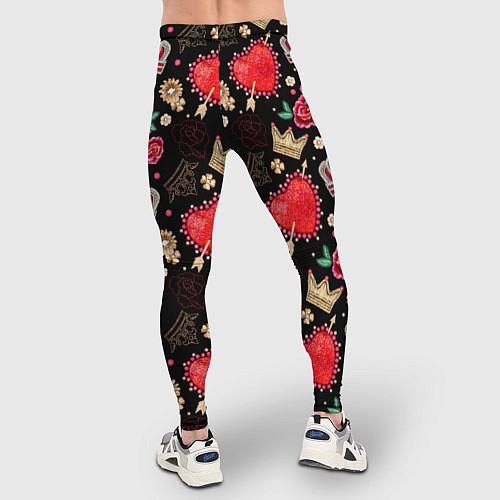 Мужские тайтсы Корона и розы / 3D-принт – фото 4