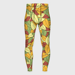 Тайтсы мужские Яркие осенние листья, цвет: 3D-принт