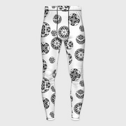 Мужские тайтсы Черно-белый геометрический узор