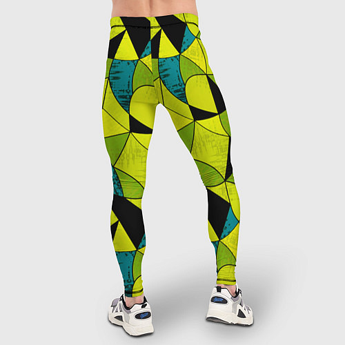 Мужские тайтсы Гранжевый яркий зеленый / 3D-принт – фото 4