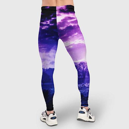 Мужские тайтсы ФИОЛЕТОВЫЙ РАЙ / 3D-принт – фото 4