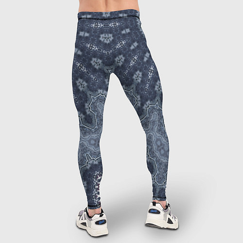 Мужские тайтсы Серый восточный орнамент мандала / 3D-принт – фото 4
