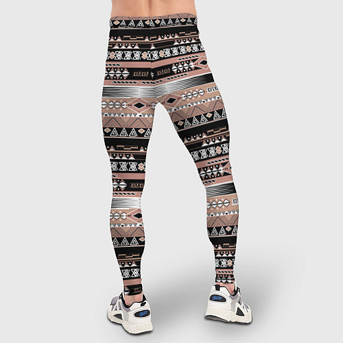 Мужские тайтсы Полосатый этнический орнамент / 3D-принт – фото 4