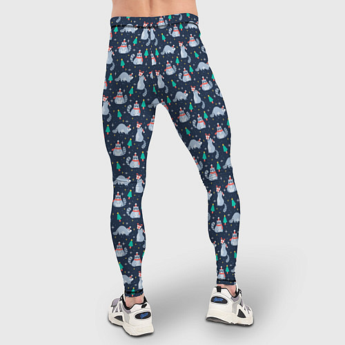 Мужские тайтсы НОВОГОДНИЙ ЕНОТ COON Z / 3D-принт – фото 4