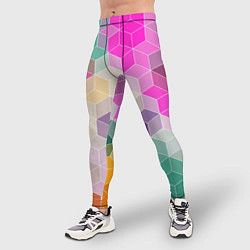 Тайтсы мужские Абстрактный разноцветный узор, цвет: 3D-принт — фото 2