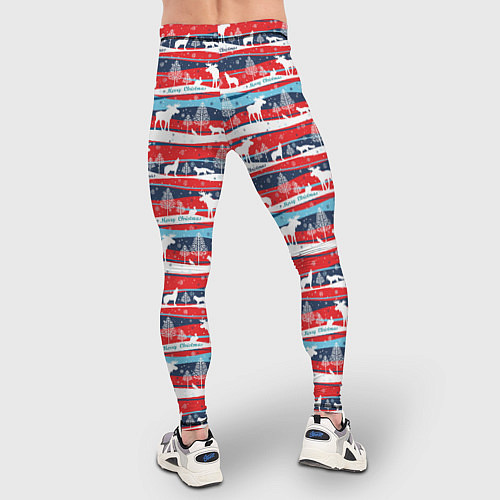 Мужские тайтсы Merry Christmas лесные звери / 3D-принт – фото 4
