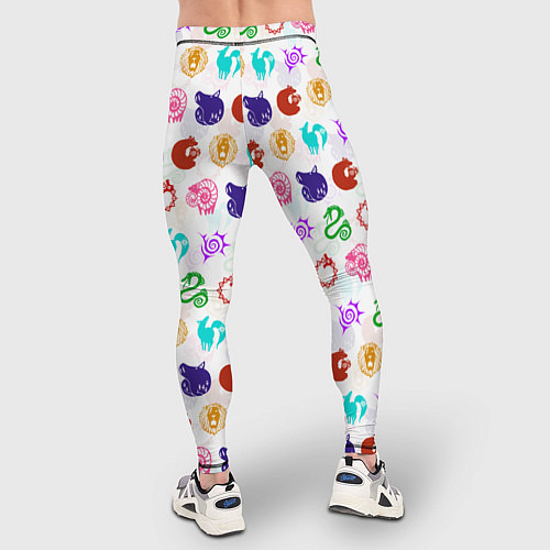 Мужские тайтсы 7 СМЕРТНЫХ ГРЕХОВ ЦВЕТНОЙ ПАТТЕРН СИМВОЛЫ / 3D-принт – фото 4