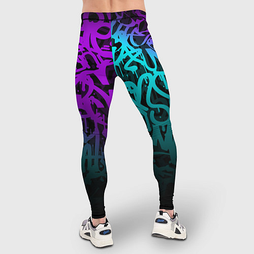 Мужские тайтсы НЕОНОВОЕ ГРАФФИТИ NEON / 3D-принт – фото 4