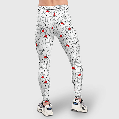 Мужские тайтсы Белые медведи на Рождество / 3D-принт – фото 4