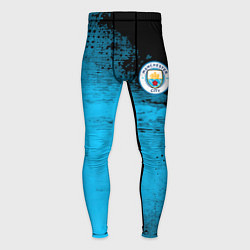Тайтсы мужские Manchester City голубая форма, цвет: 3D-принт
