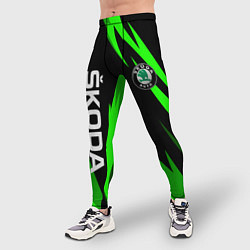 Тайтсы мужские SKODA Логотип Узор, цвет: 3D-принт — фото 2