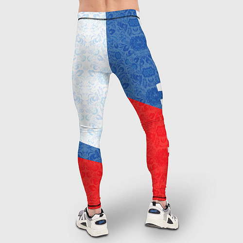 Мужские тайтсы RUSSIA SPORT STYLE РОССИЯ СПОРТИВНЫЙ СТИЛЬ / 3D-принт – фото 4