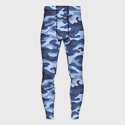 Тайтсы мужские Синий Камуфляж Camouflage, цвет: 3D-принт